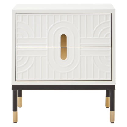 Stowe Off White 2 Drawer Side Table