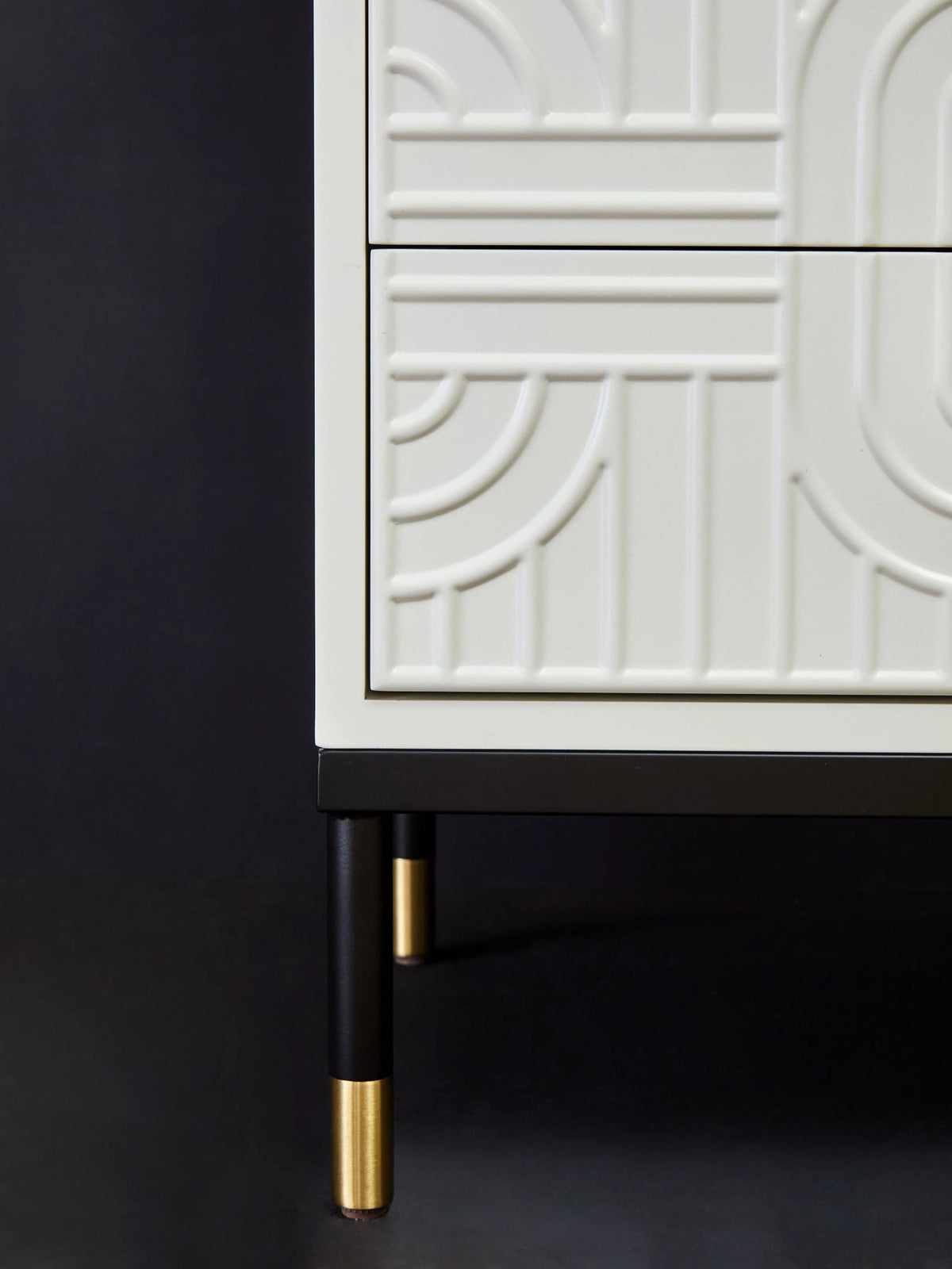 Stowe Off White 2 Drawer Side Table