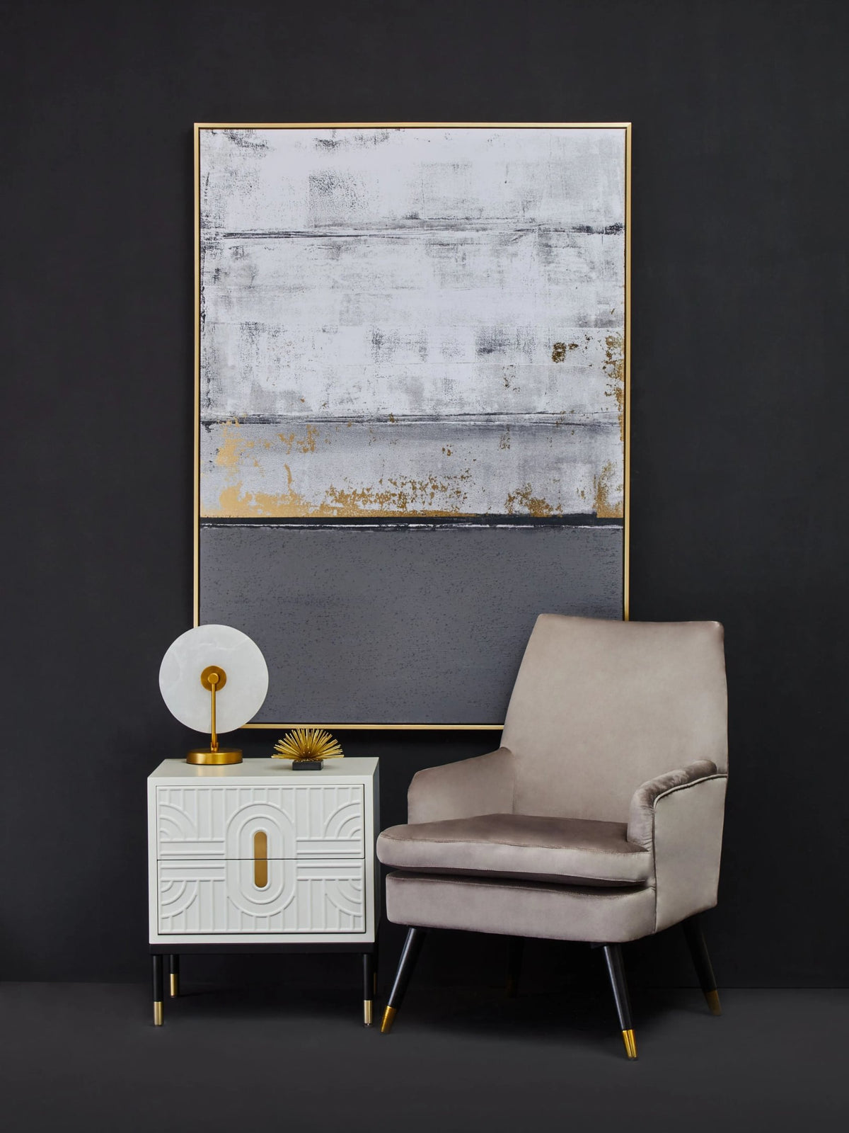 Stowe Off White 2 Drawer Side Table