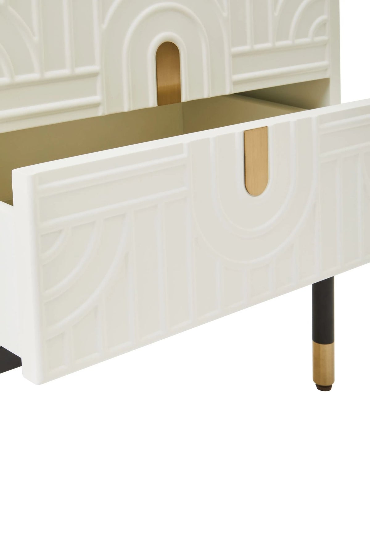 Stowe Off White 2 Drawer Side Table