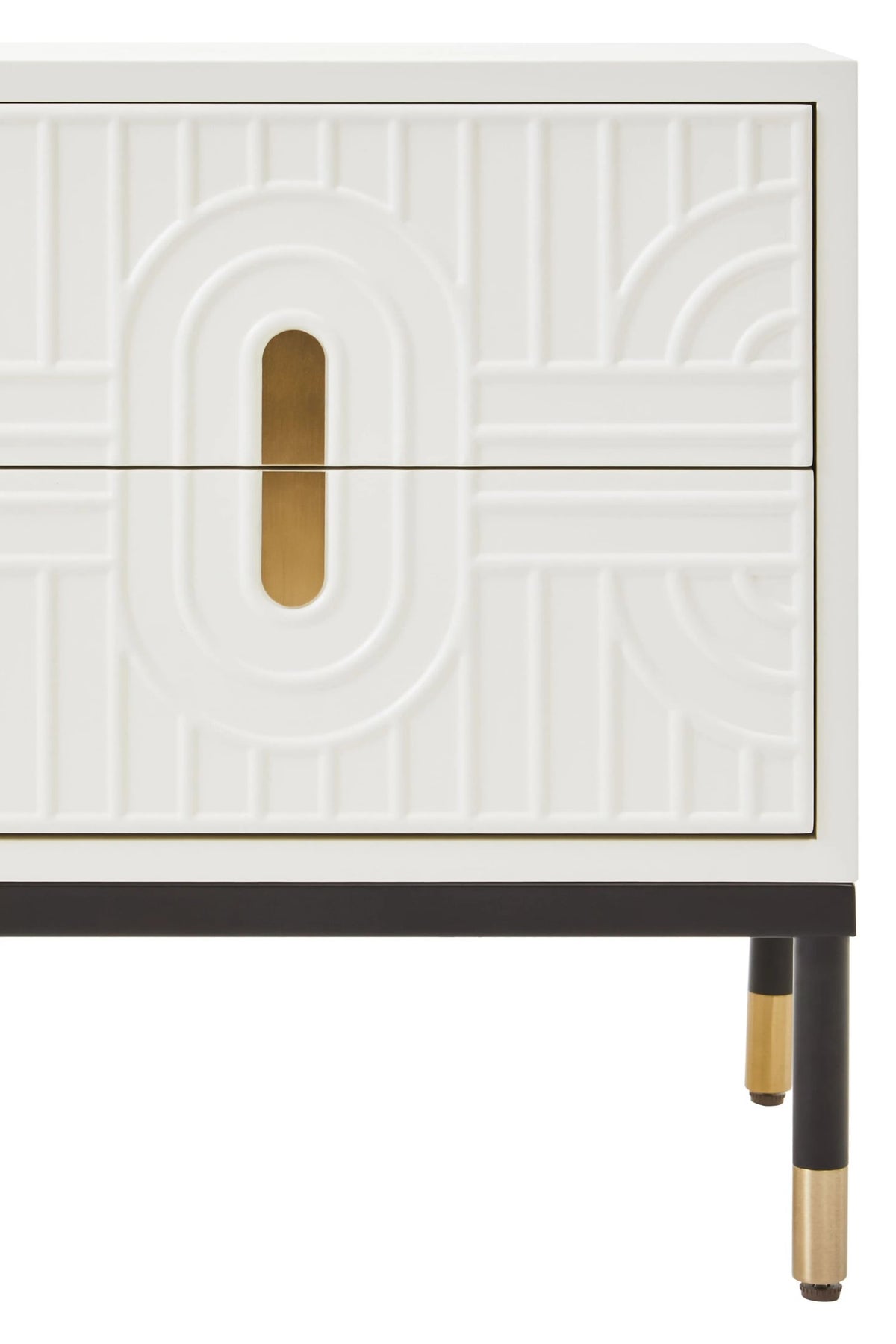 Stowe Off White 2 Drawer Side Table