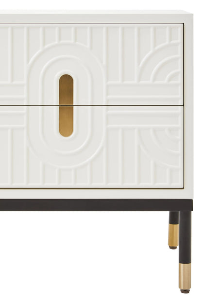 Stowe Off White 2 Drawer Side Table