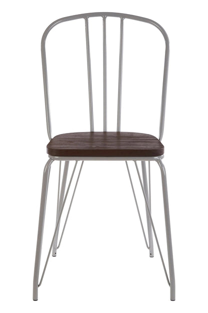 Madison Grey Metal Frame and Elm Wood Chair