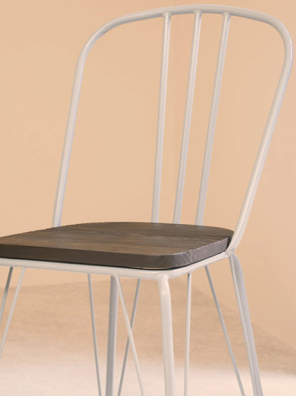 Madison Grey Metal Frame and Elm Wood Chair