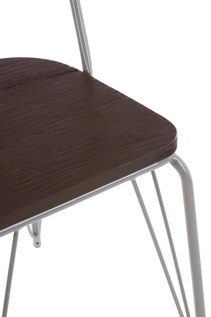 Madison Grey Metal Frame and Elm Wood Chair