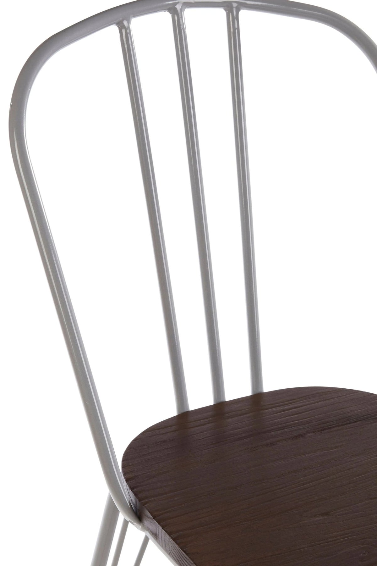 Madison Grey Metal Frame and Elm Wood Chair