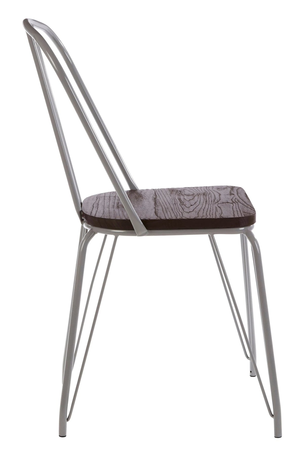 Madison Grey Metal Frame and Elm Wood Chair