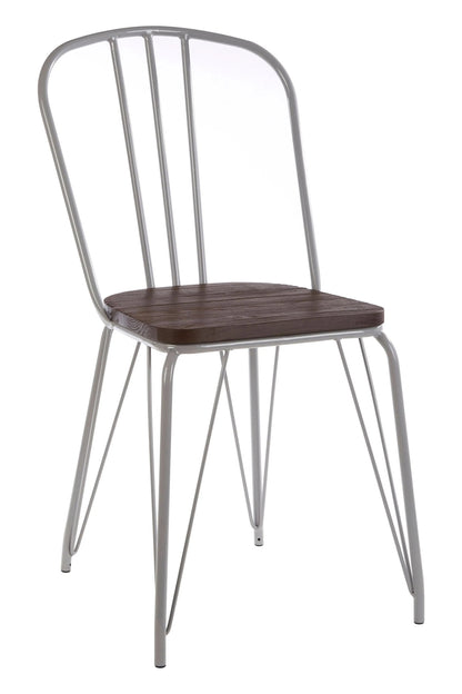 Madison Grey Metal Frame and Elm Wood Chair