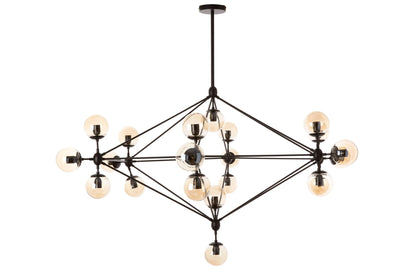 Cambridge Matte Black 21 Arm Pendant Lamp
