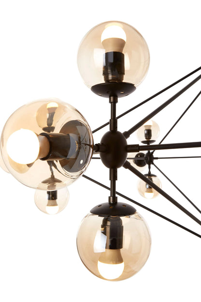Cambridge Matte Black 21 Arm Pendant Lamp