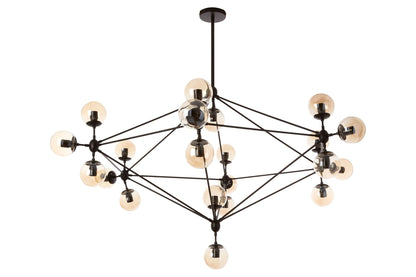 Cambridge Matte Black 21 Arm Pendant Lamp