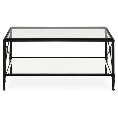 Cowes Glass Coffee Table with Metal Frame 