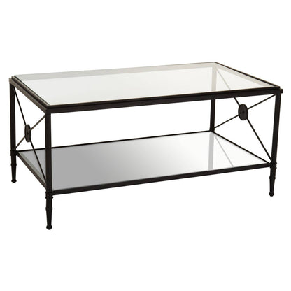 Cowes Glass Coffee Table with Metal Frame 