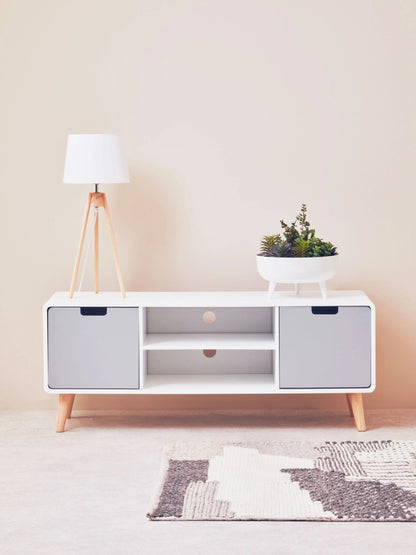 Madison Grey and White Finish Media Unit