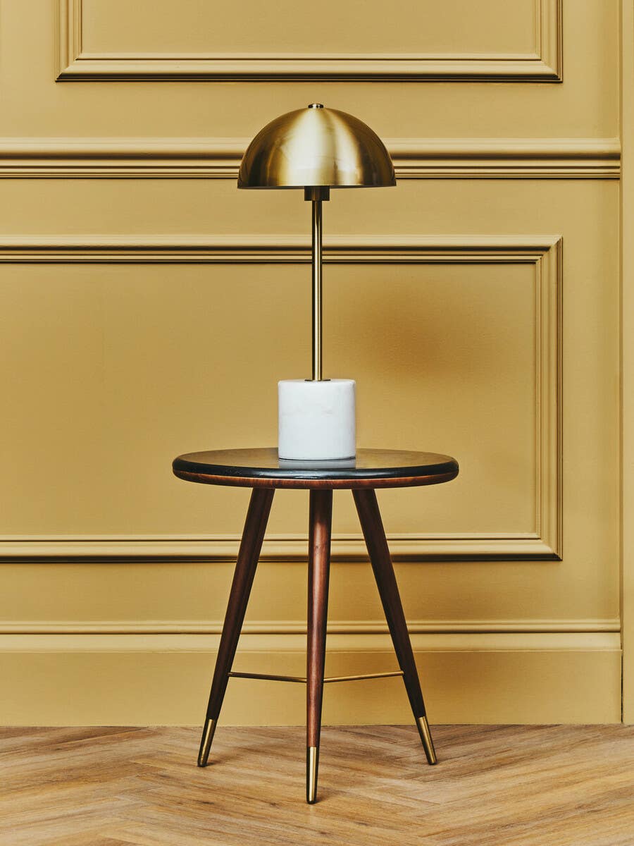 Notting Brushed Brass Table Lamp with Marble Base 