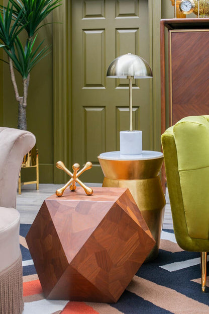 Notting Brushed Brass Table Lamp with Marble Base 