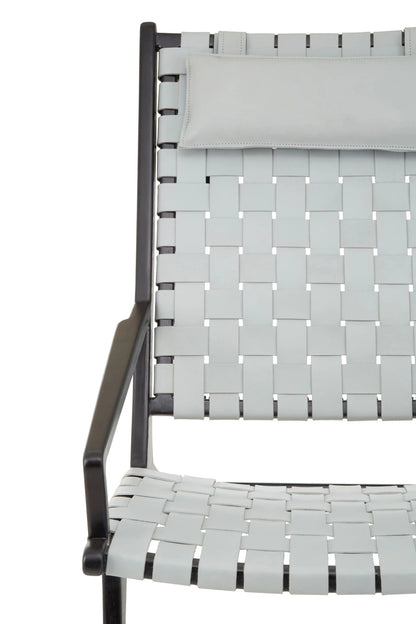 Seville Black Leather Woven Chair 