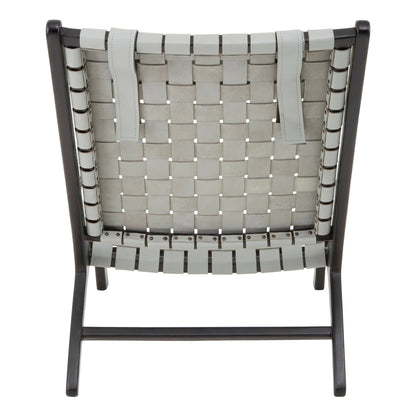 Seville Black Leather Woven Chair 