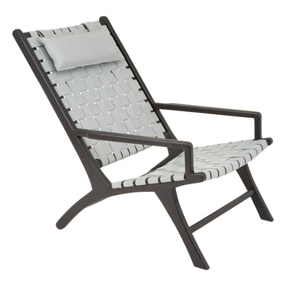 Seville Black Leather Woven Chair 