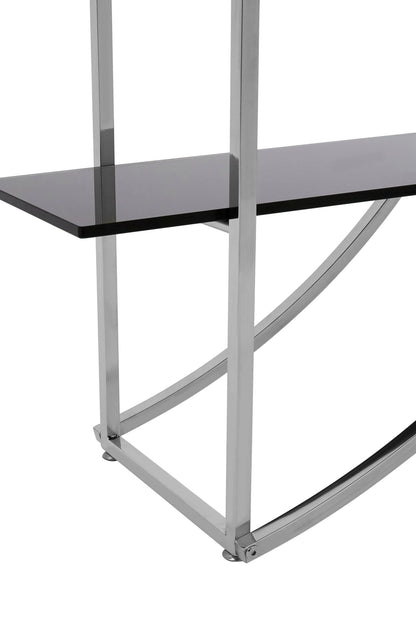 Valencia 4 Tier Glass Shelf Unit with Curved Silver Frame
