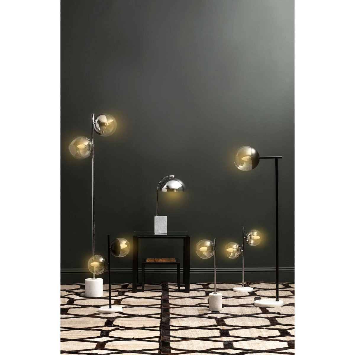 Siena Chrome Table Lamp with Marble Base