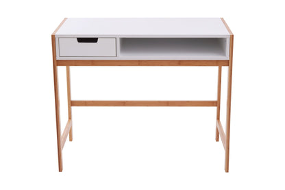 Capri White Desk with Storage