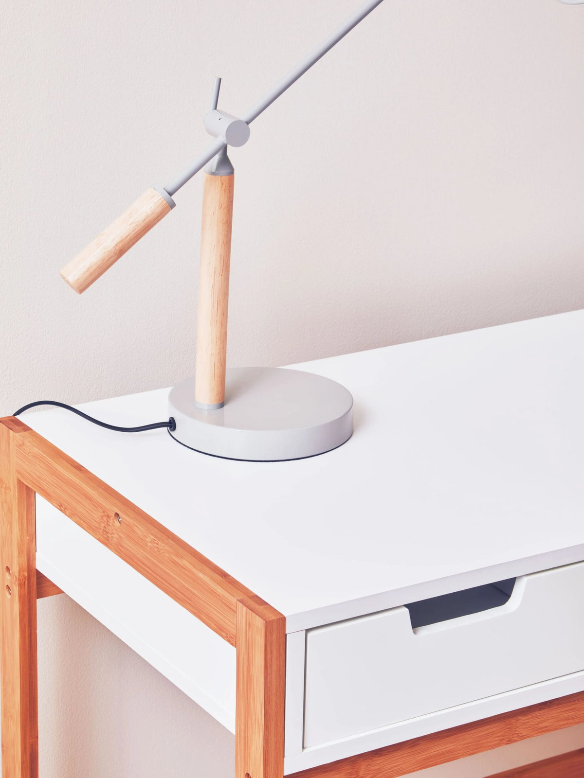 Capri White Desk with Storage