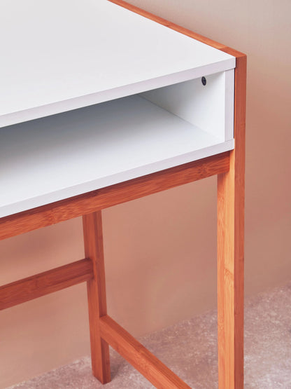 Capri White Desk with Storage