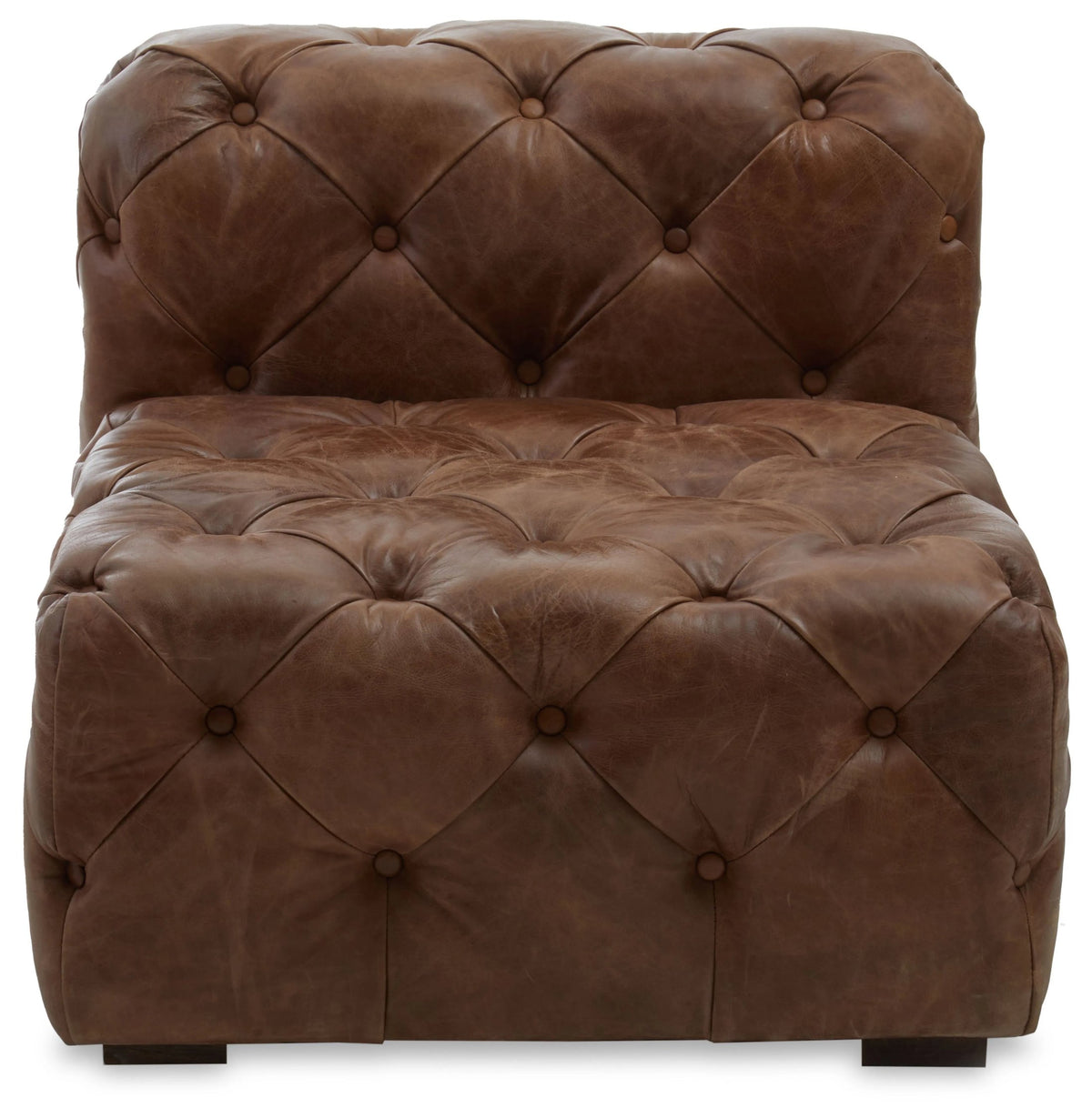 Harrogate Brown Leather Modern Chesterfield Modular Sofa Chair
