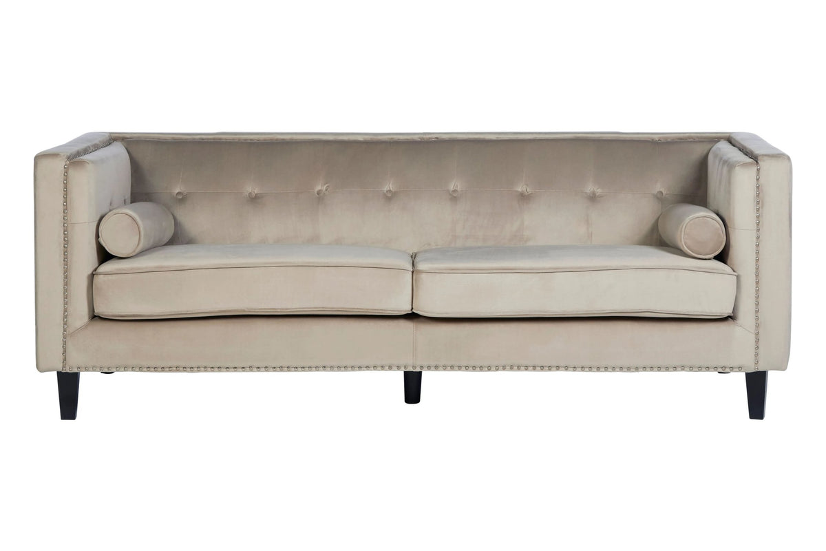 Soho 3 Seat Velvet Sofa #colour_mink