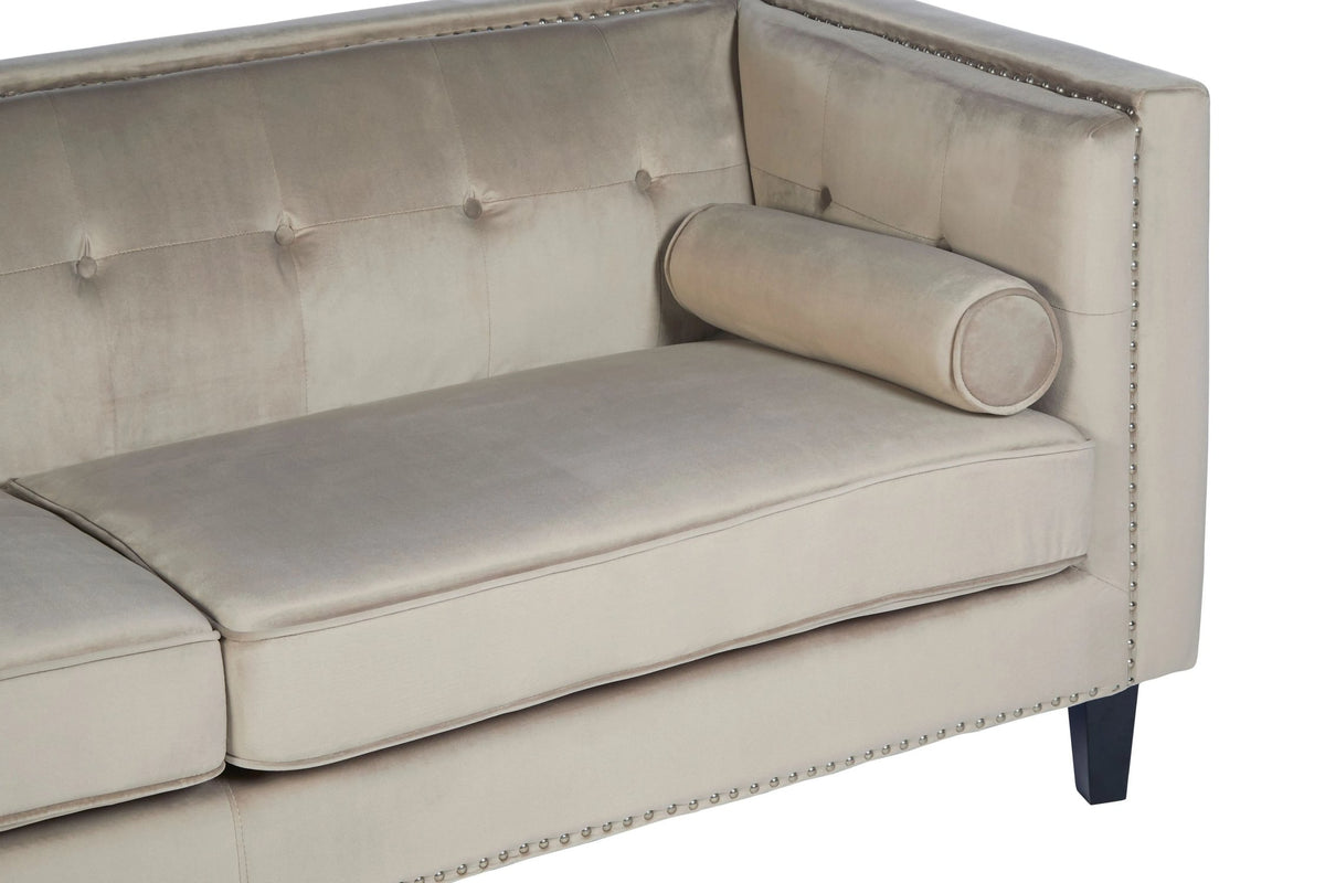 Soho 3 Seat Velvet Sofa #colour_mink