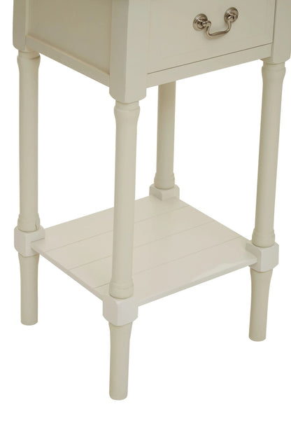 Savoy One Drawer Ivory Wooden Side Table