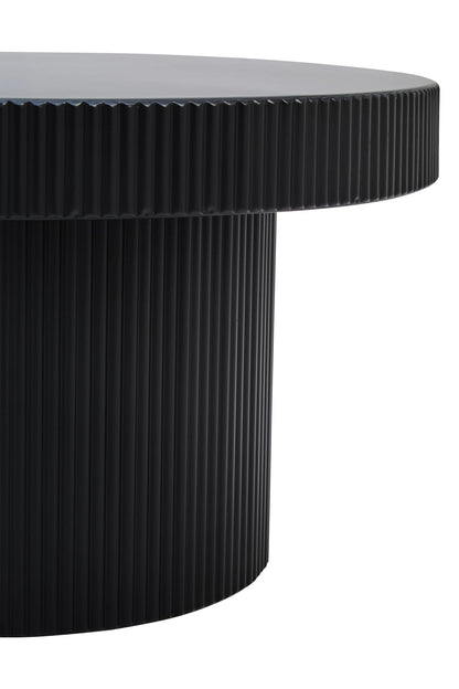 Bath Black Metal Round Ridge Detail Coffee Table