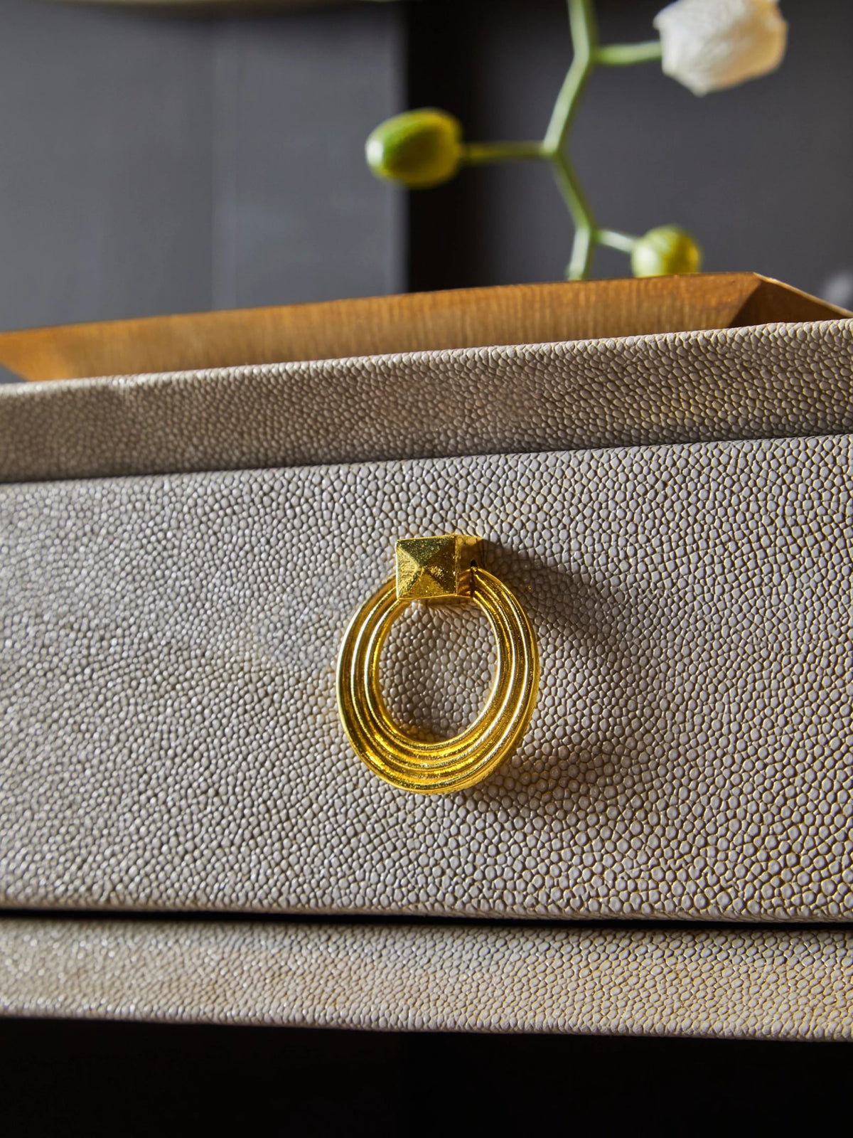 Portofino Shagreen Effect Two Drawer Console Table