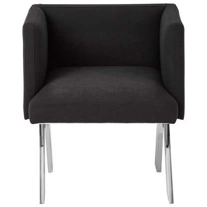 Richmond Black Dining Chair with Silver Legs