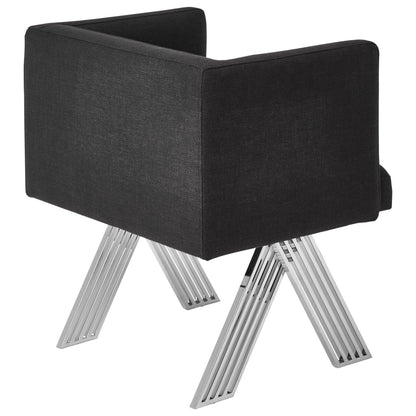 Richmond Black Dining Chair with Silver Legs