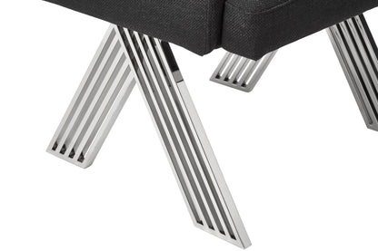 Richmond Black Dining Chair with Silver Legs