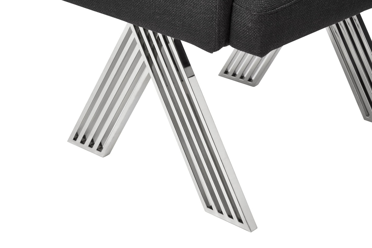 Richmond Black Dining Chair with Silver Legs