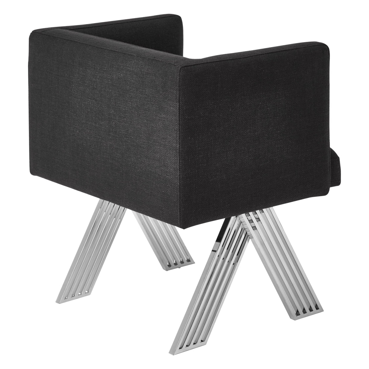Richmond Black Dining Chair with Silver Legs