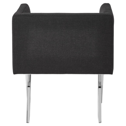 Richmond Black Dining Chair with Silver Legs