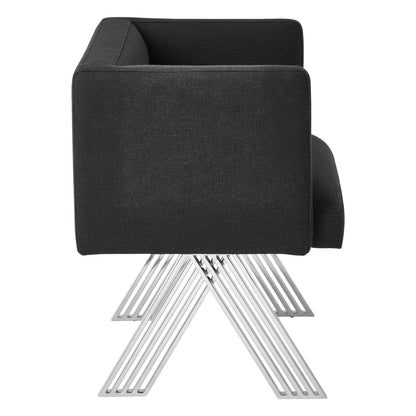 Richmond Black Dining Chair with Silver Legs
