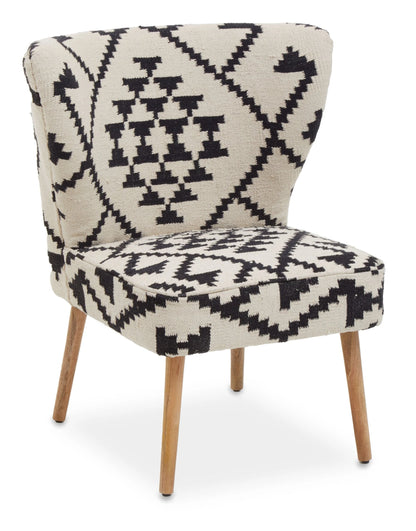 Granada White and Black Berber Style Mango Wood Chair
