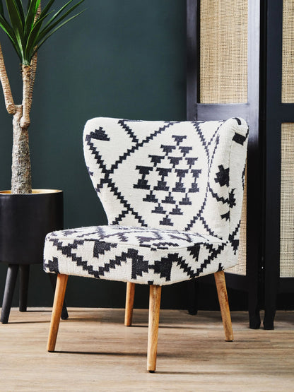 Granada White and Black Berber Style Mango Wood Chair