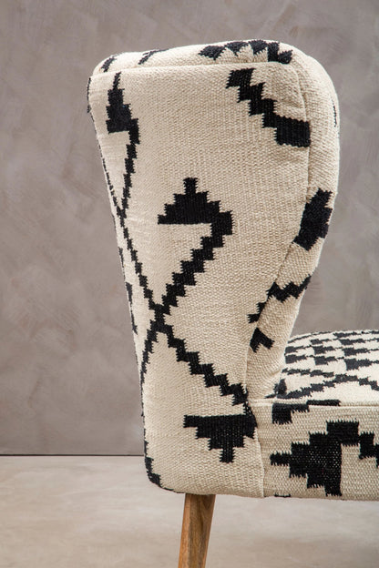 Granada White and Black Berber Style Mango Wood Chair