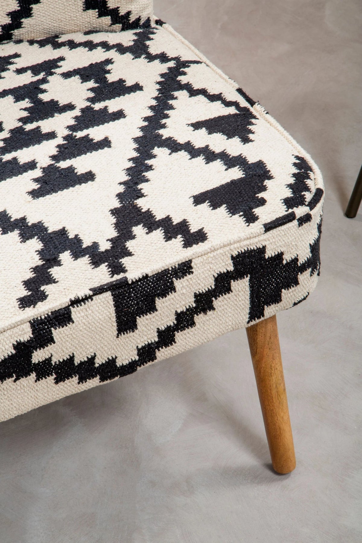 Granada White and Black Berber Style Mango Wood Chair