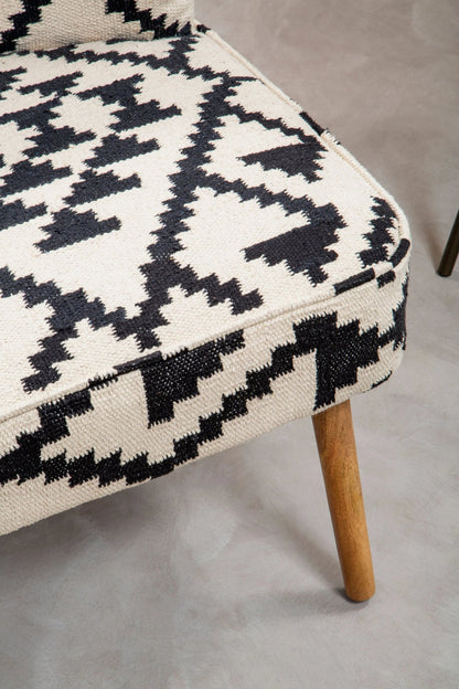 Granada White and Black Berber Style Mango Wood Chair