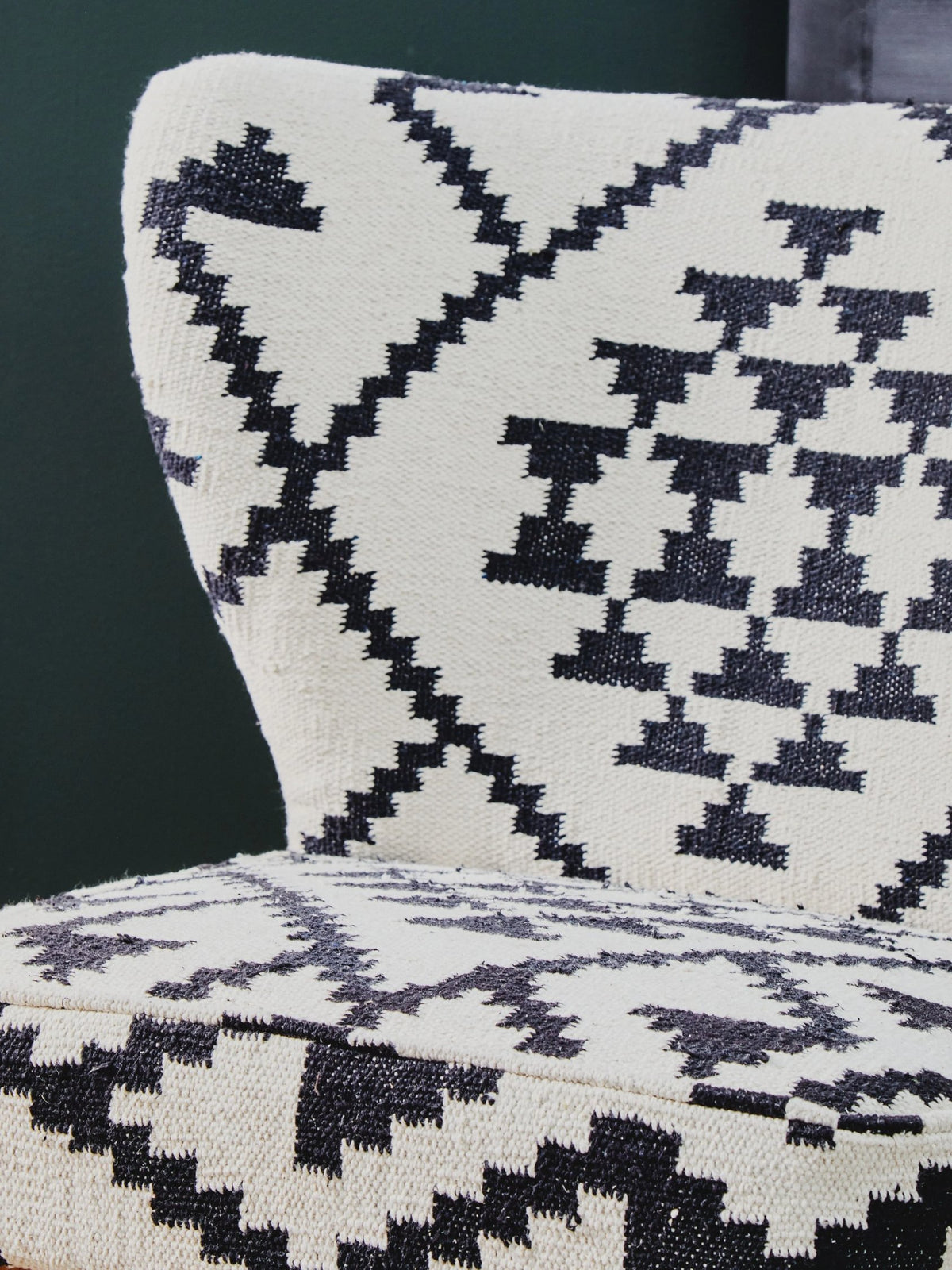 Granada White and Black Berber Style Mango Wood Chair