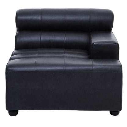 Bath Antique Black Modular Leather Sofa (right-hand)