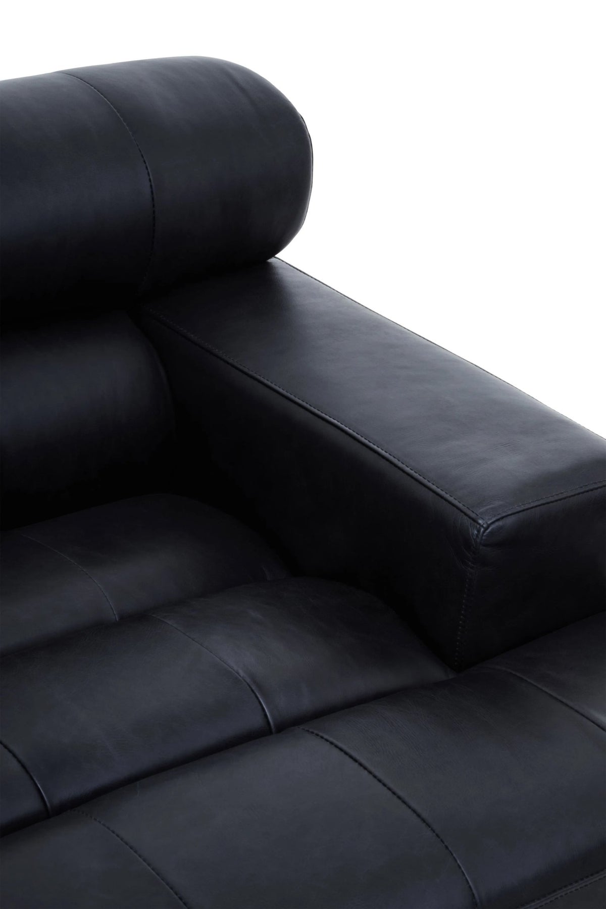 Bath Antique Black Modular Leather Sofa (right-hand)