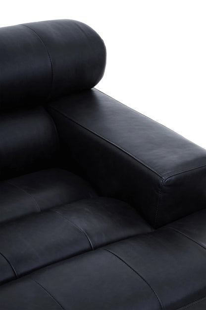 Bath Antique Black Modular Leather Sofa (right-hand)